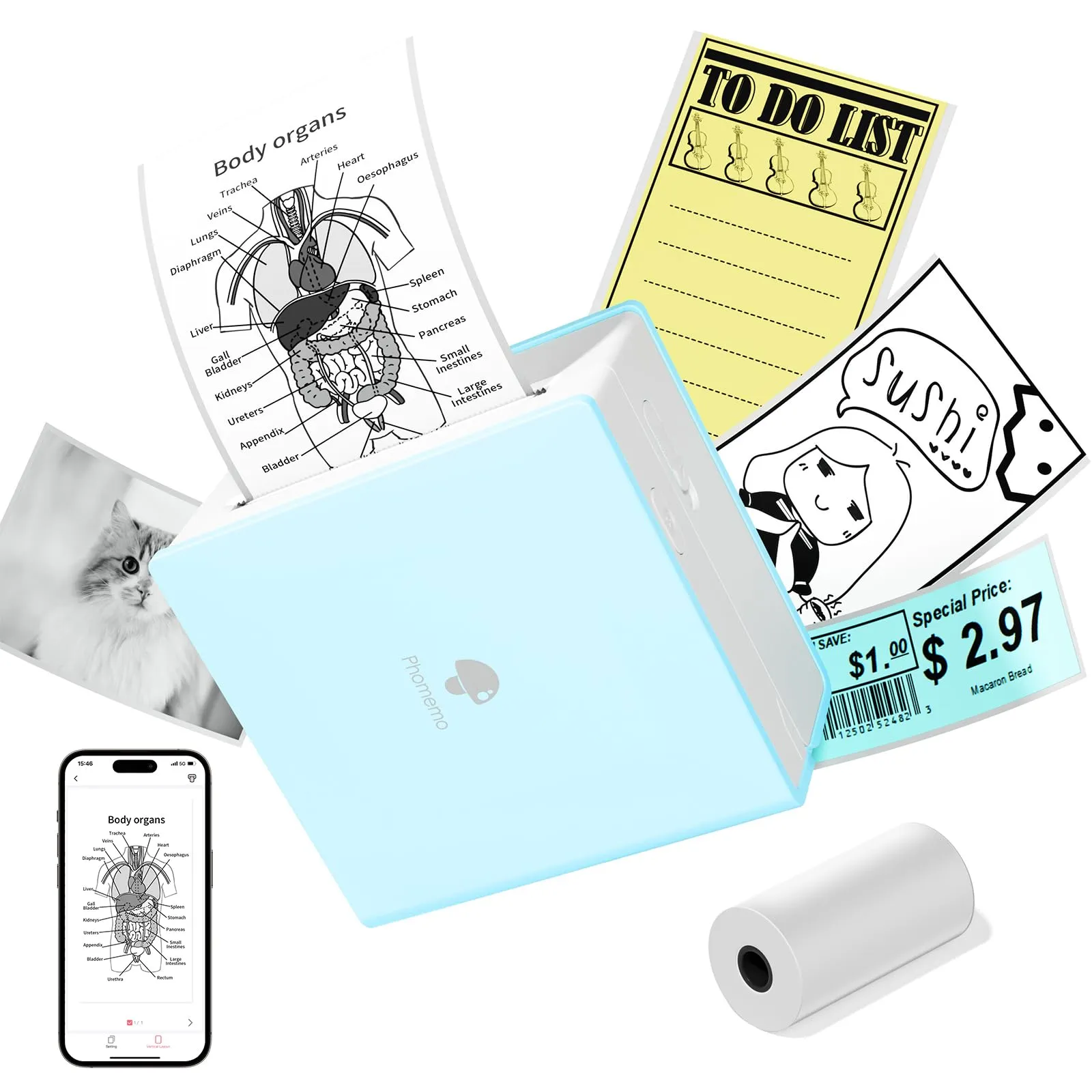 Mini impresora térmica Phomemo M02 vs PeriPage A6